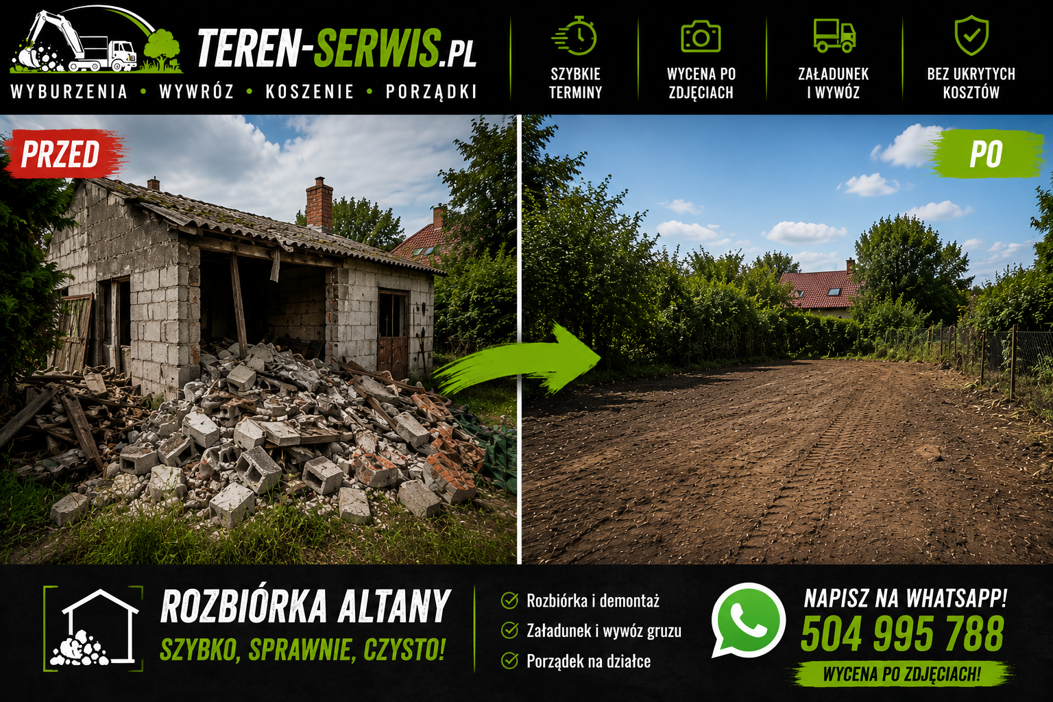 Rozbiórka altany Teren Serwis