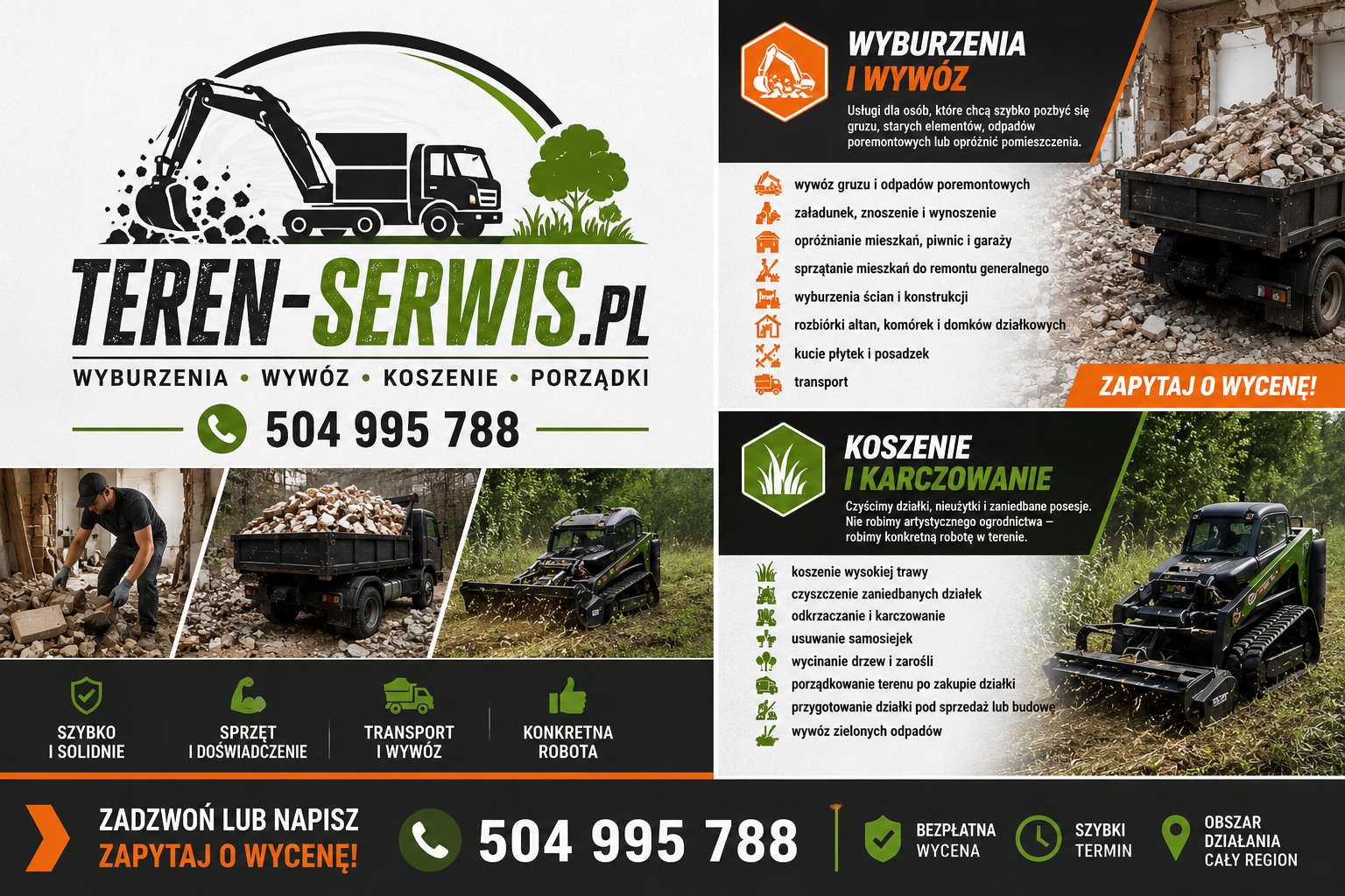 Wyburzenia, wywóz gruzu, koszenie i karczowanie w Pyskowicach