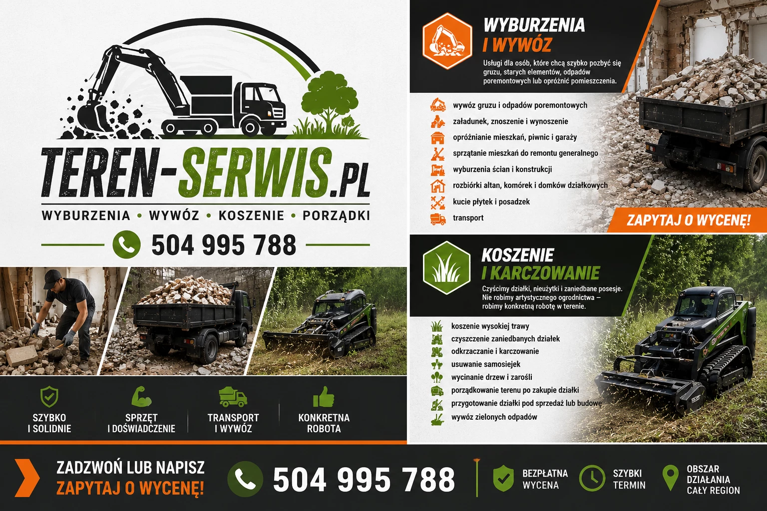 Wyburzenia, wywóz gruzu, koszenie i karczowanie Orzesze
